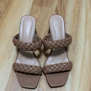 Braided Tan Heeled Sandals
